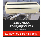 Демонтаж настенного кондиционера Energolux до 2.5 кВт (09 BTU) до 30 м2